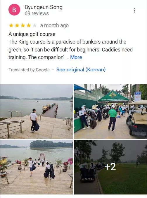 Review của khách hàng tại sân golf Đồng Mô