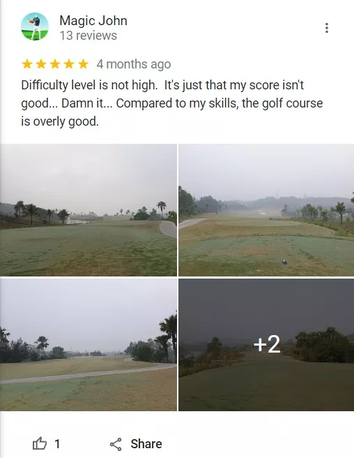 Review từ khách hàng tại sân golf Yên Bái