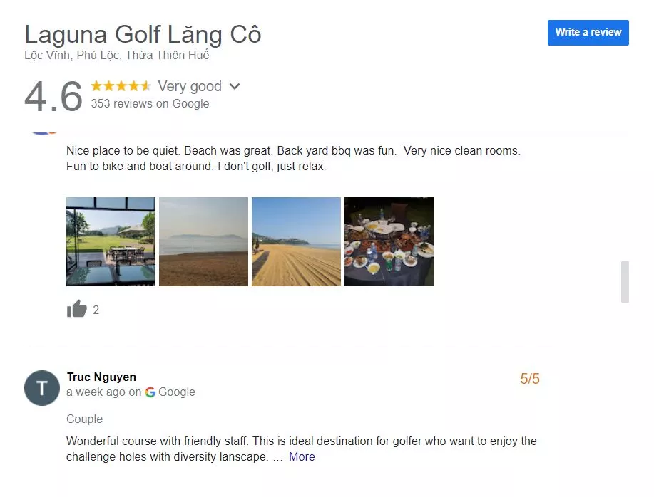 Đánh giá sân golf Laguna Lăng Cô Golf Club