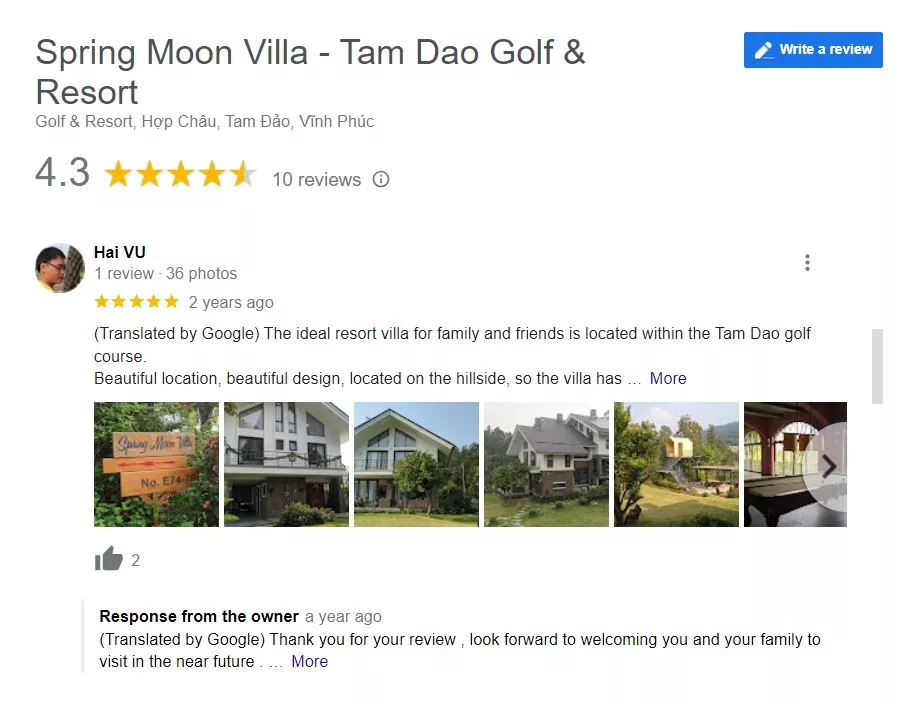 Đánh giá biệt thư sân golf Tam Đảo Spring Moon Villa