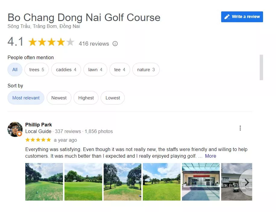 đánh giá Đồng Nai Golf Resort
