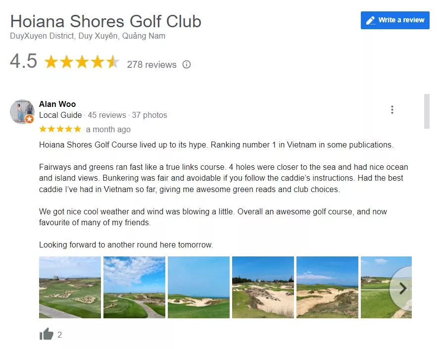 Đánh giá sân golf Hội An Hoiana Shores