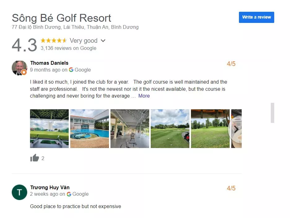 Đánh giá Sông Bé Golf Resort