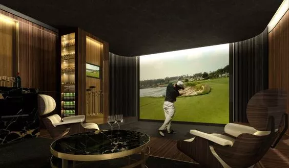 phòng golf 3d thiết kế cổ điển